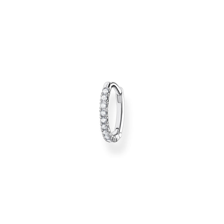 Thomas Sabo Single Sterling Silver Hoop Earring White Stones
