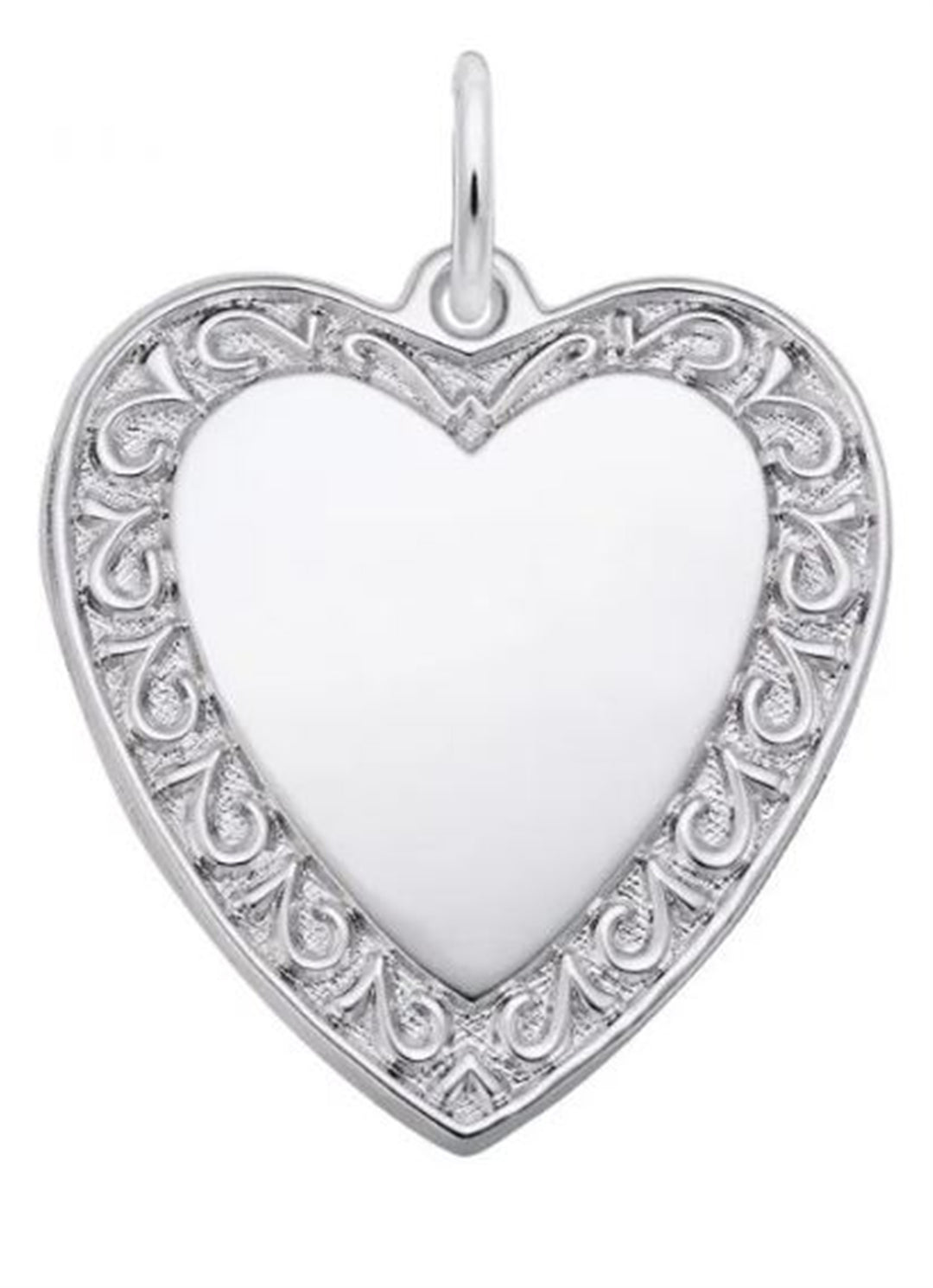 Scrolled Classic Heart Charm