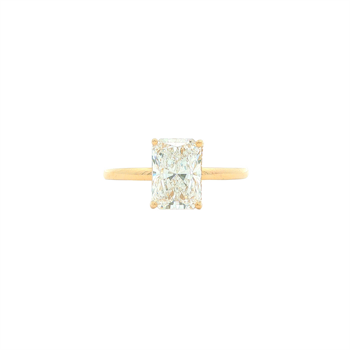 14KT Yellow Gold 2.16ctw Lab Grown Radiant Cut Diamond Engagment Ring with Hidden Halo