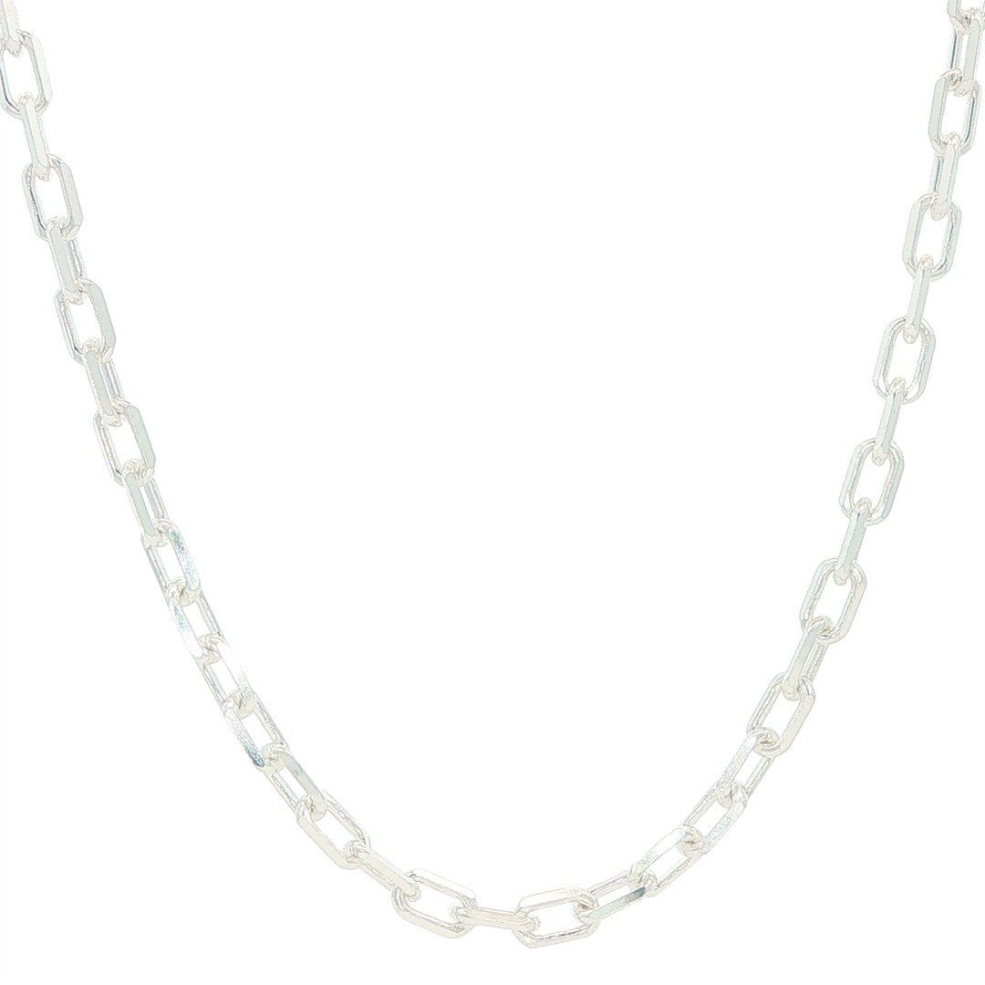 Sterling Silver 2.5mm 8 Side Diamond Cut Long Forzatina Chain 20"