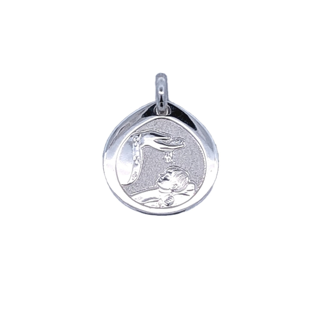10KT White Gold Drop Baptism Pendant