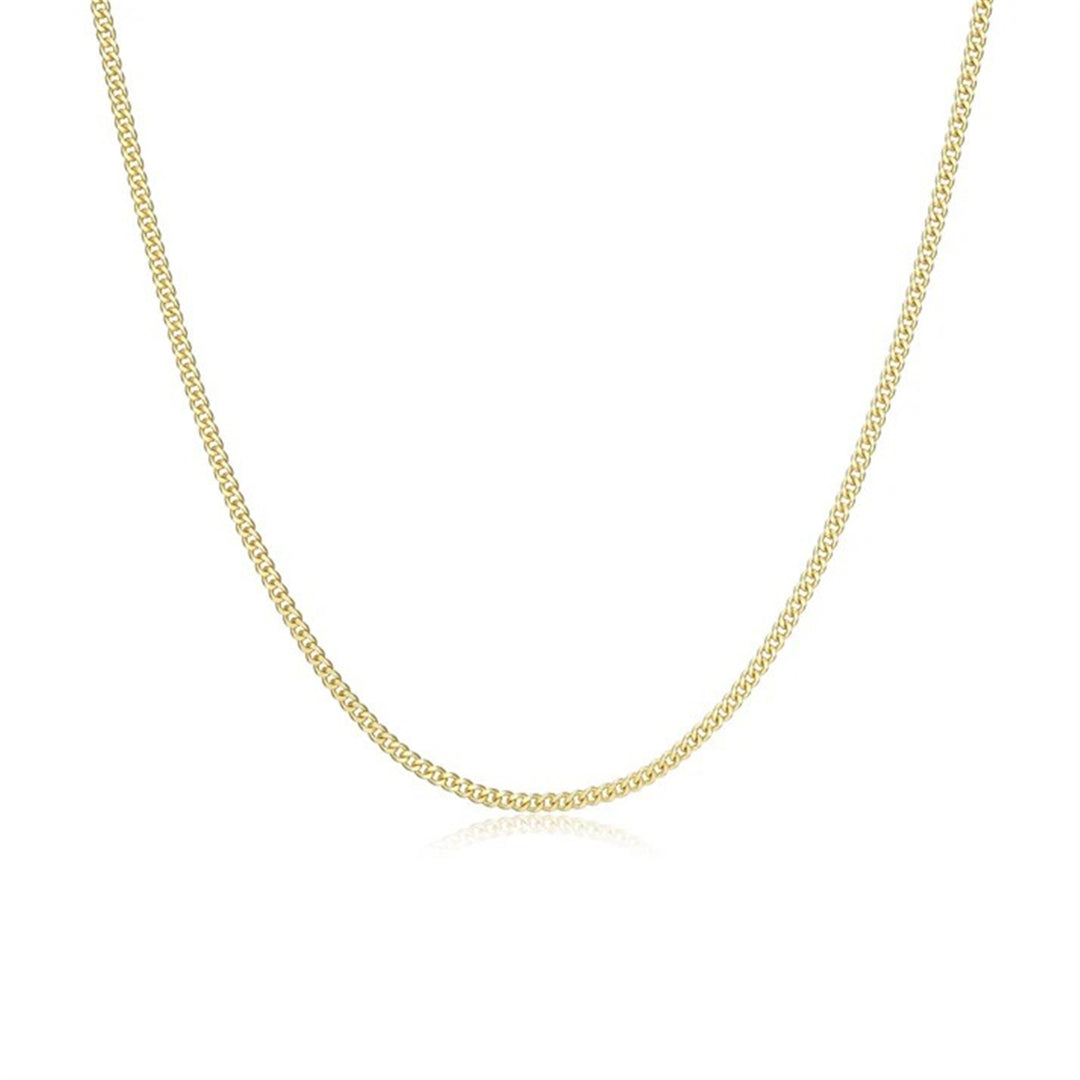 REIGN Sterling Silver Gold Plated Curb Chain Necklace 17 + 3"