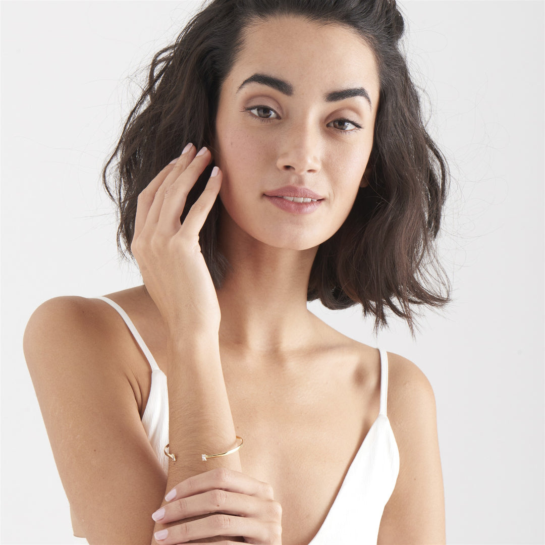 Sterling Silver Ania Haie Glow Cuff Shiny Gold