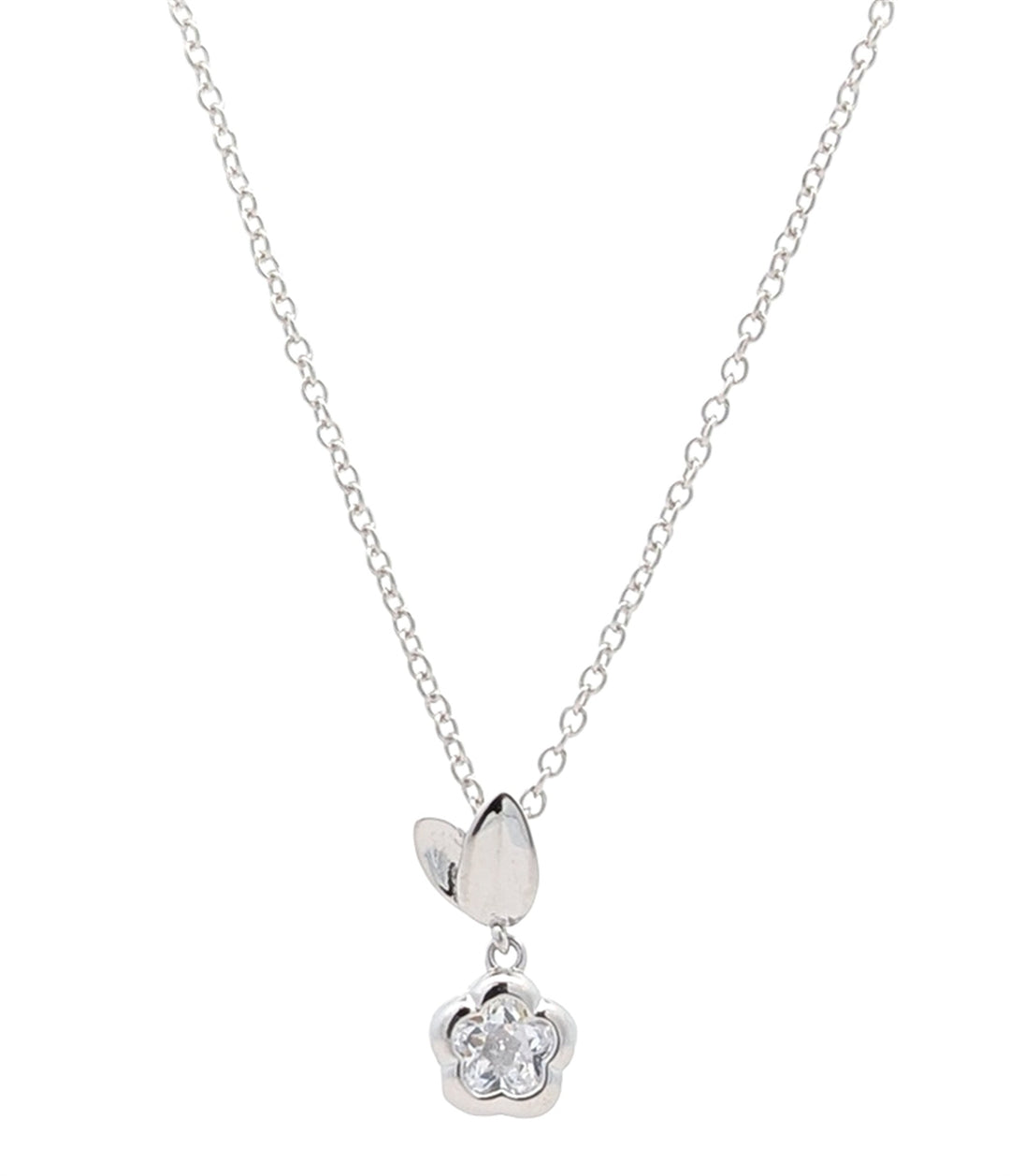 Sterling Silver White Flower Necklace