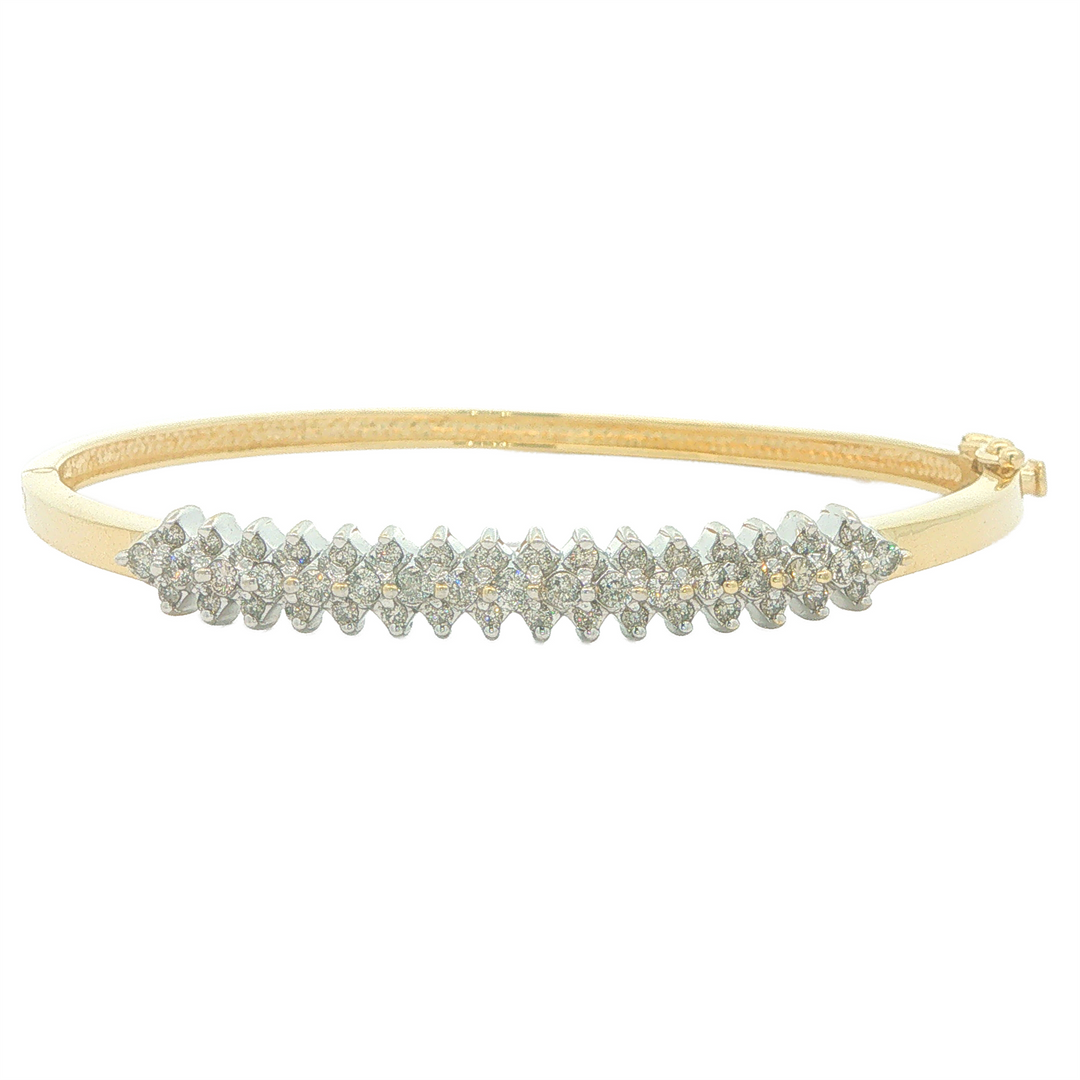 14KT Yellow and White Gold 1.00cttw Diamond Estate Bangle Bracelet