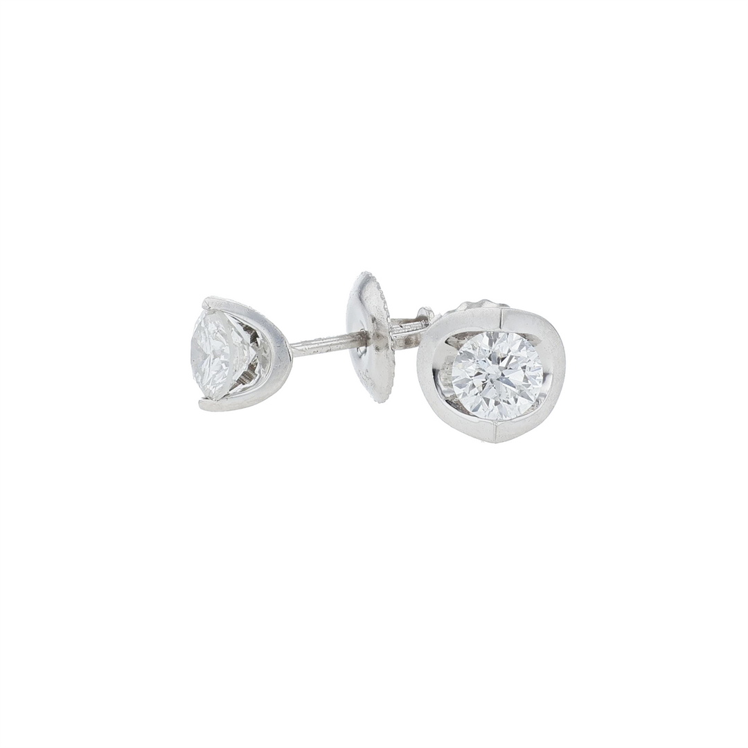 14KT White Gold 0.50ctw Diamond Estate Studs