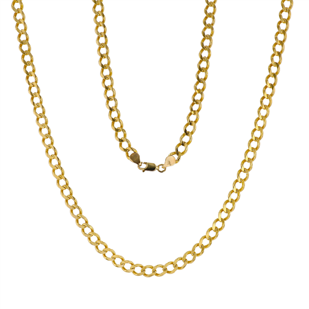 18KT Yellow Gold 5mm Heavy Cuban Link Estate Chain 24"