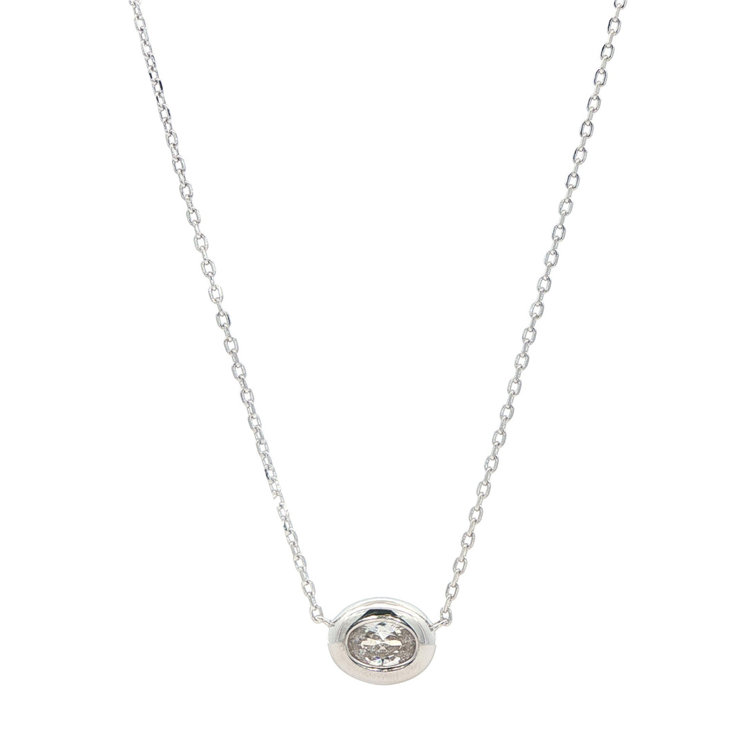 REIGN Sterling Silver Rhodium Plated Cubic Zirconia Necklace