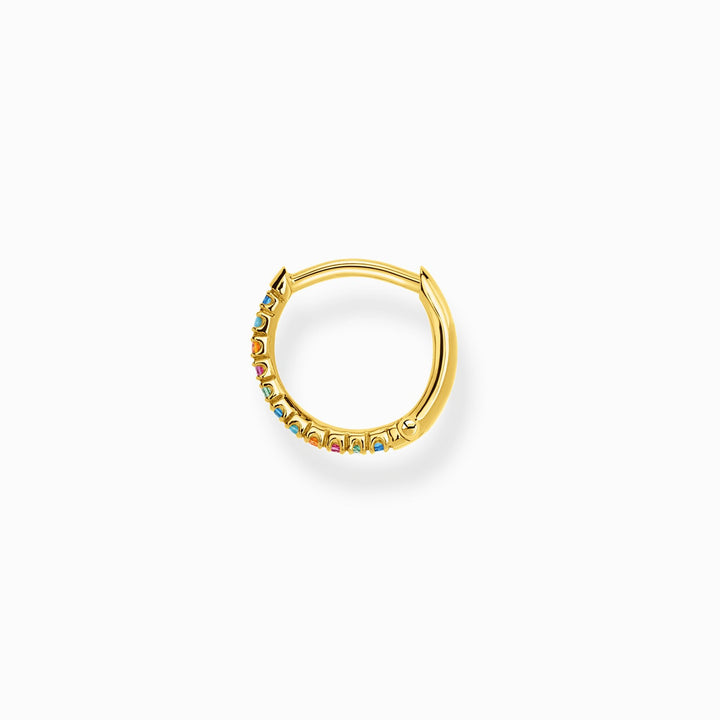 Thomas Sabo Sterling Silver Gold Plated Colourful Stones Single Hoop Earring