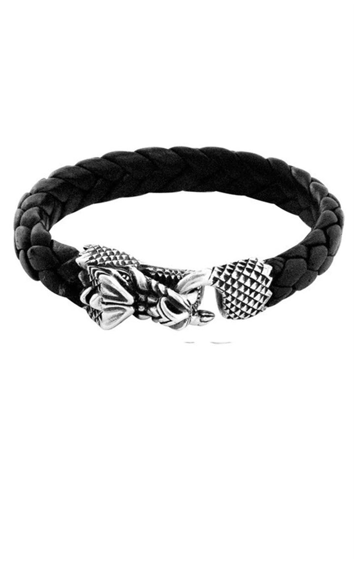 King Baby - Leather Bracelet w/ Small Dragon Clasp - 8.75"
