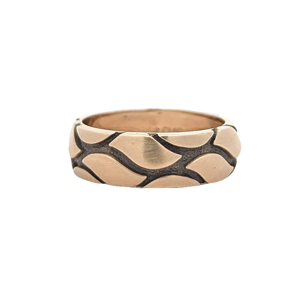 10KT Yellow Gold Patterned Ladies Wedding Band