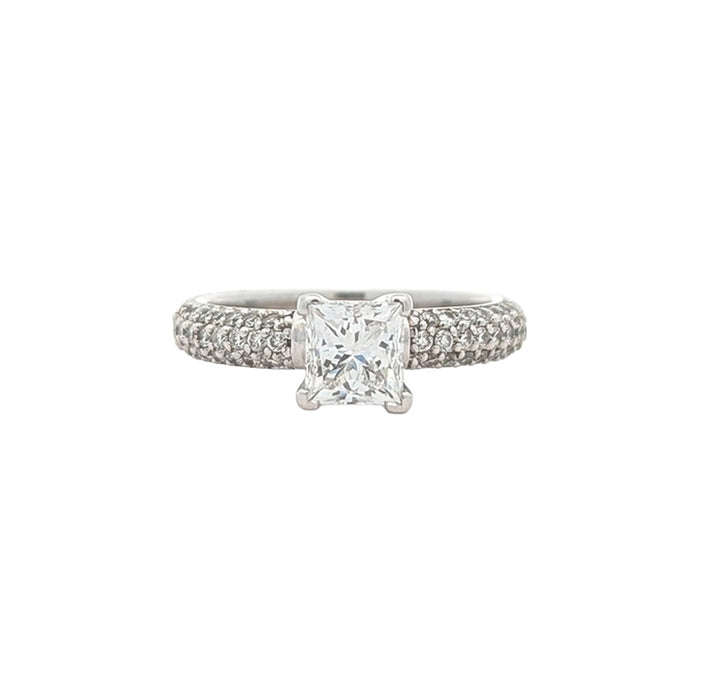 14KT White Gold 2.51ctw Canadian Diamond Estate Engagement Ring & Matching Band