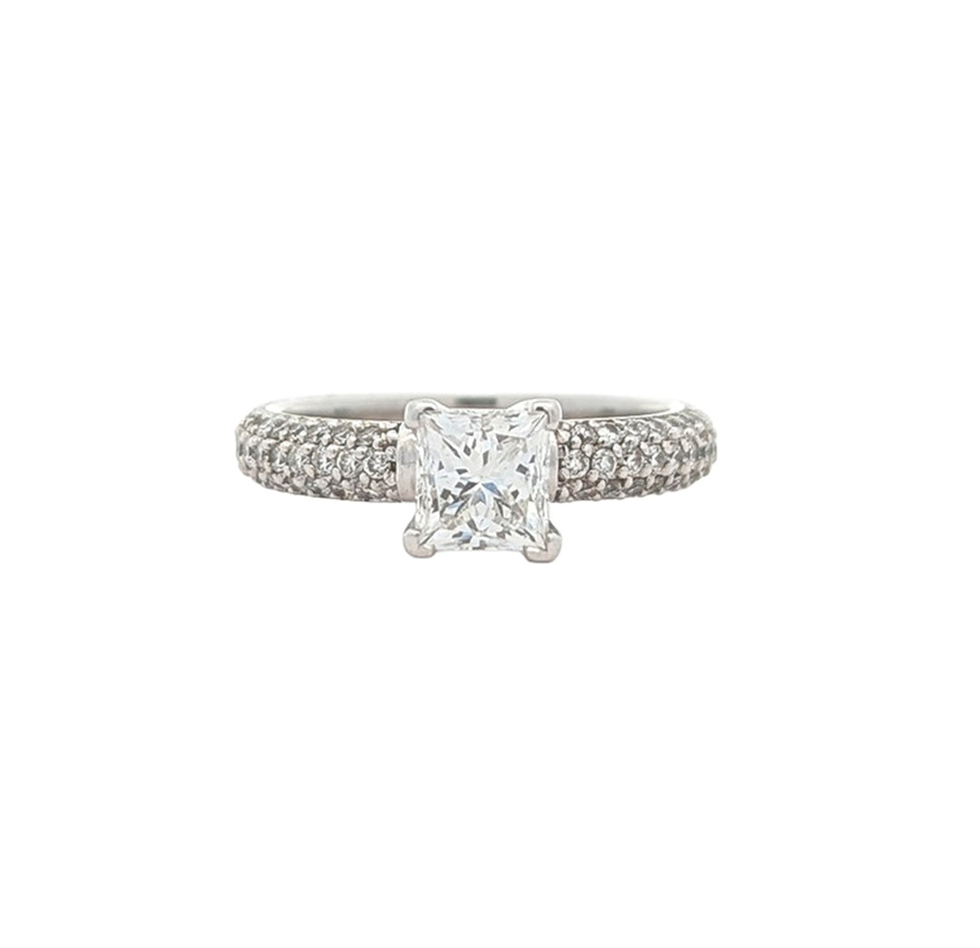 14KT White Gold 2.51ctw Canadian Diamond Estate Engagement Ring & Matching Band