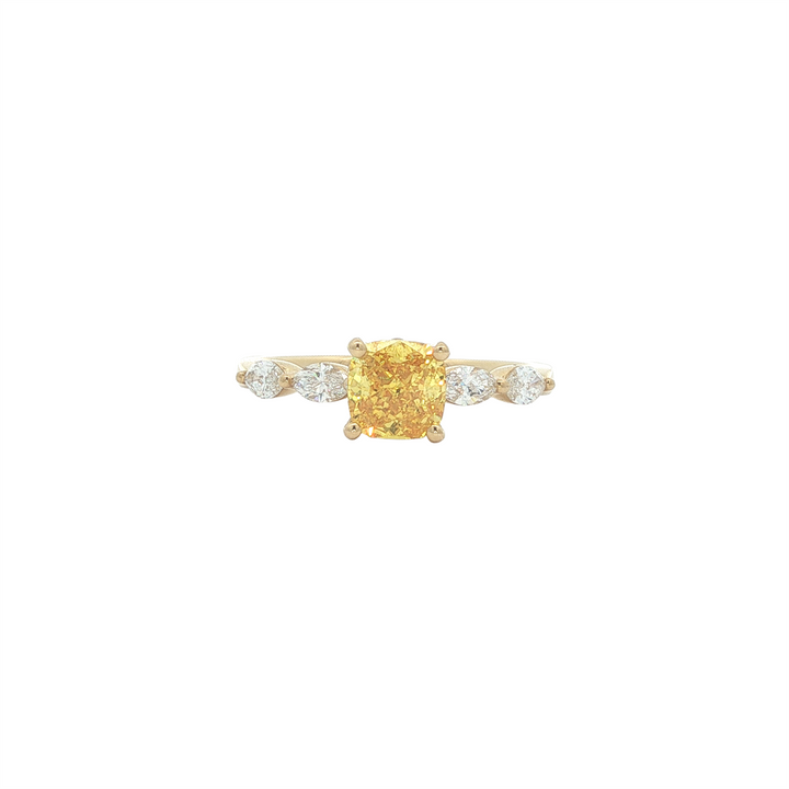 18K Yellow Gold 1.01ct Fancy Yellow Lab Grown Diamond Engagement Ring