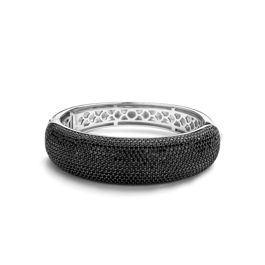 TI SENTO Sterling Silver  Black Cubic Zirconia Bangle
