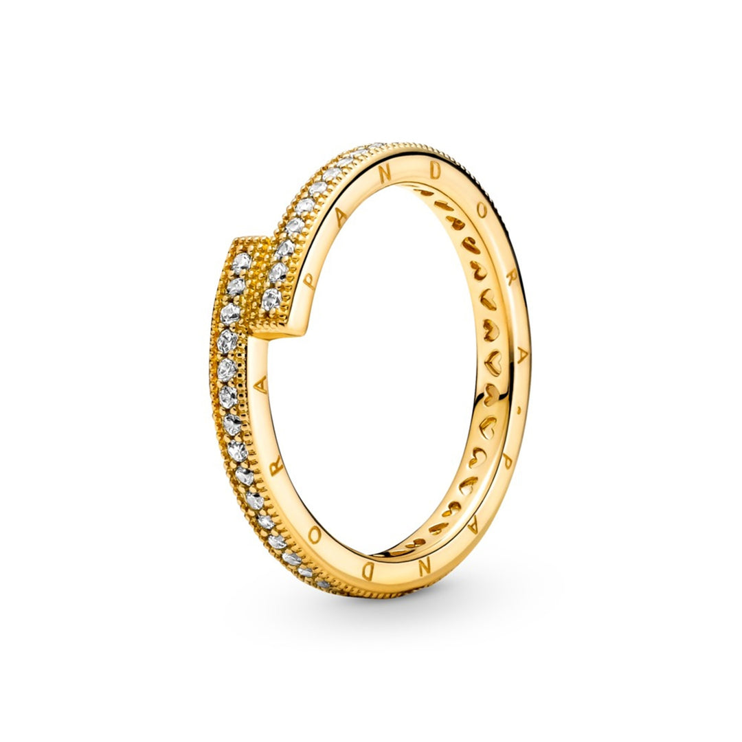Pandora logo 14k gold-plated ring