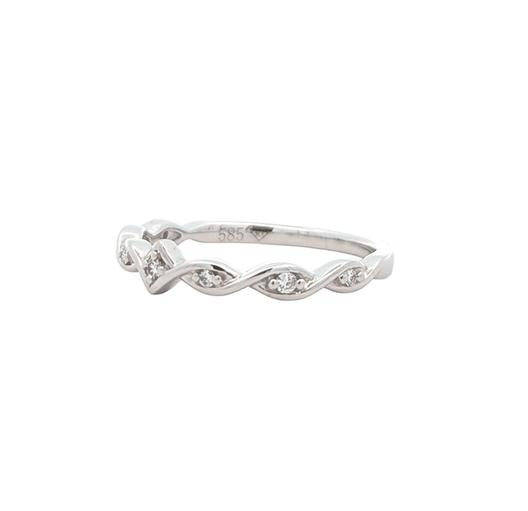14KT White Gold 0.07ctw Diamond Band