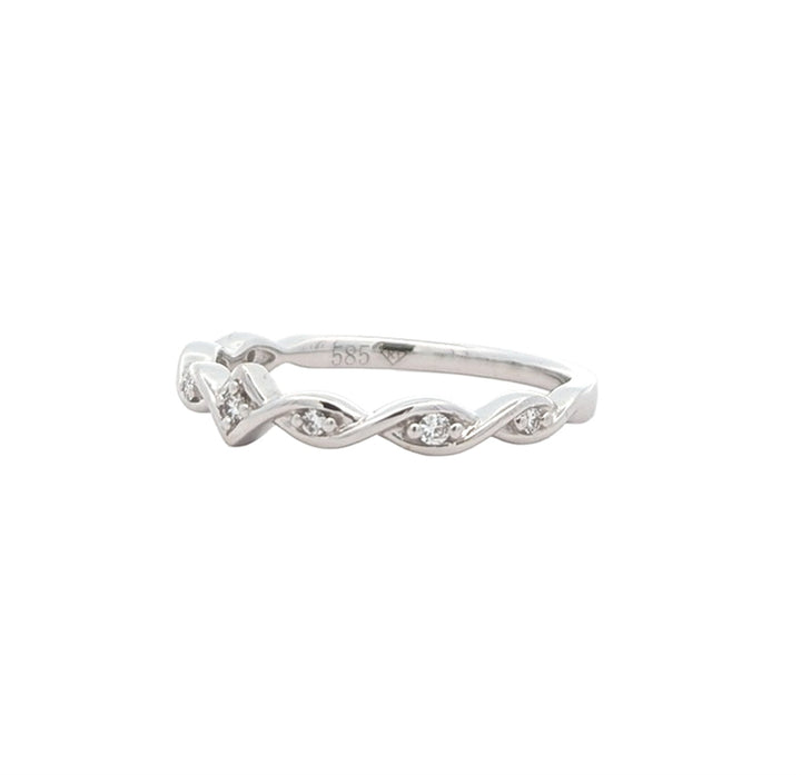14KT White Gold 0.07ctw Diamond Band