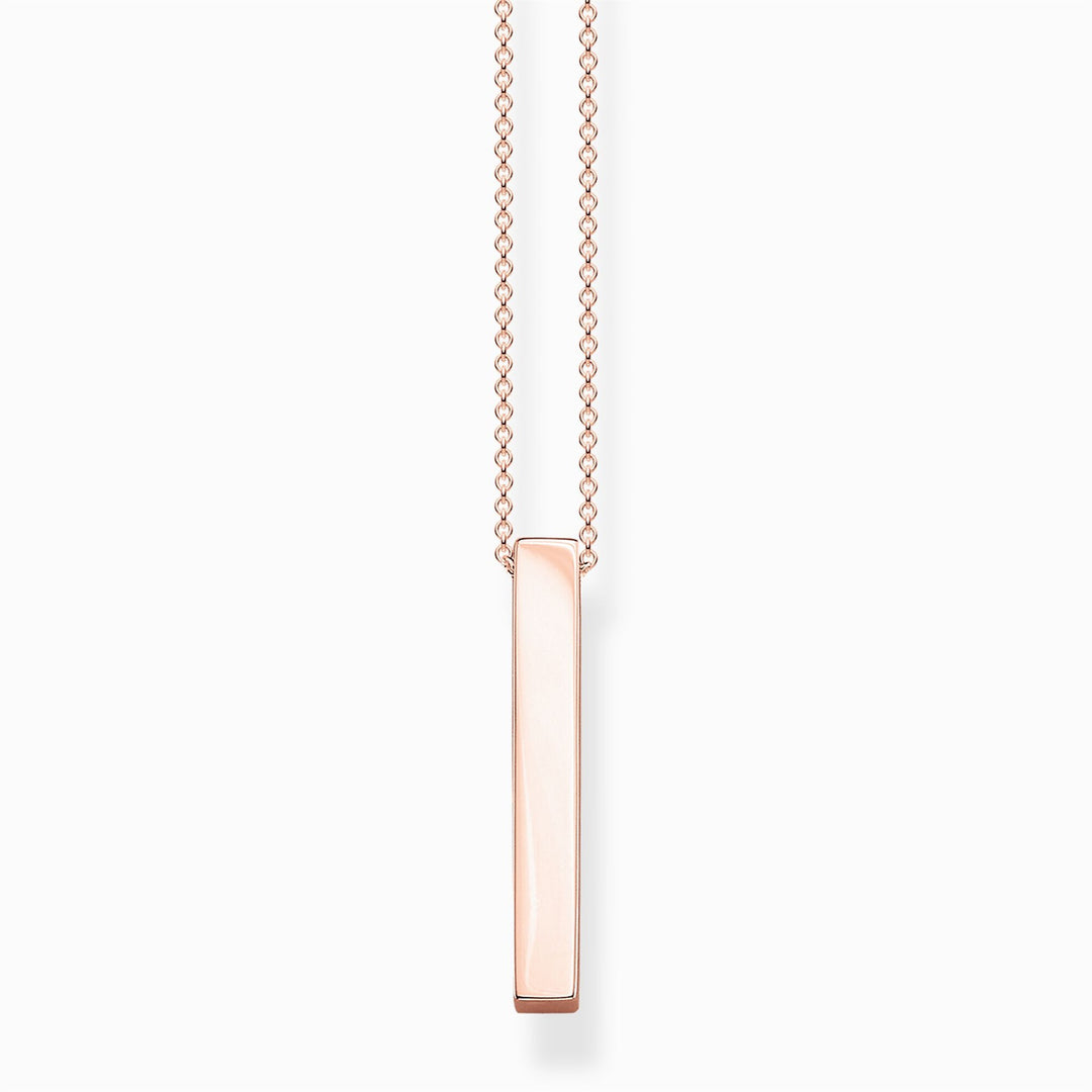 Thomas Sabo Sterling Silver Rose Gold Plated Bar Necklace