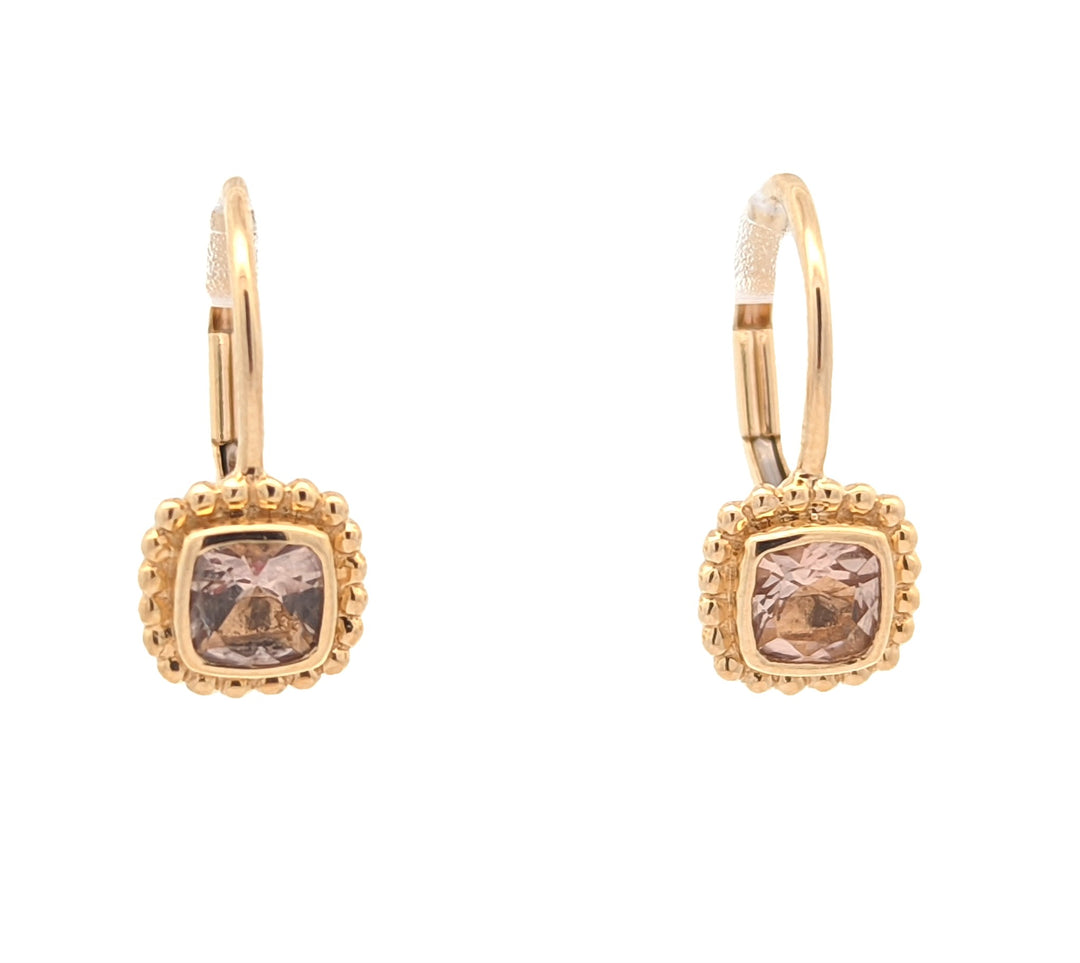 10KT Yellow Gold Morganite Earrings