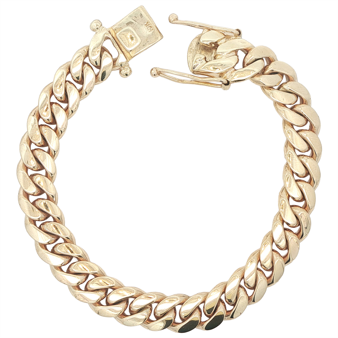 10K Yellow Gold 10mm Curb 9" Bracelet