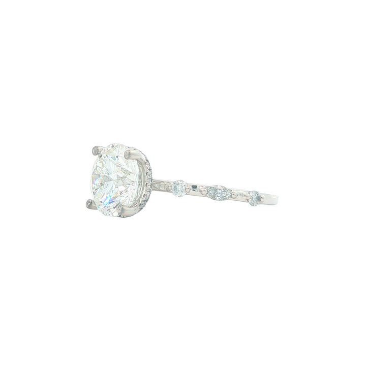 18KT White Gold 3.45ctw Round Brilliant Cut Engagement Ring