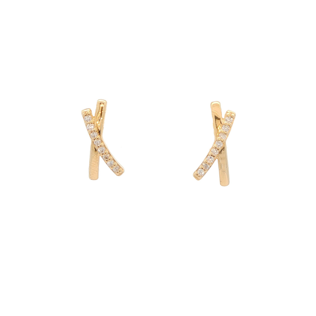 Privado "Cruz"  14K Yellow Gold Lab-Grown Diamond Earrings