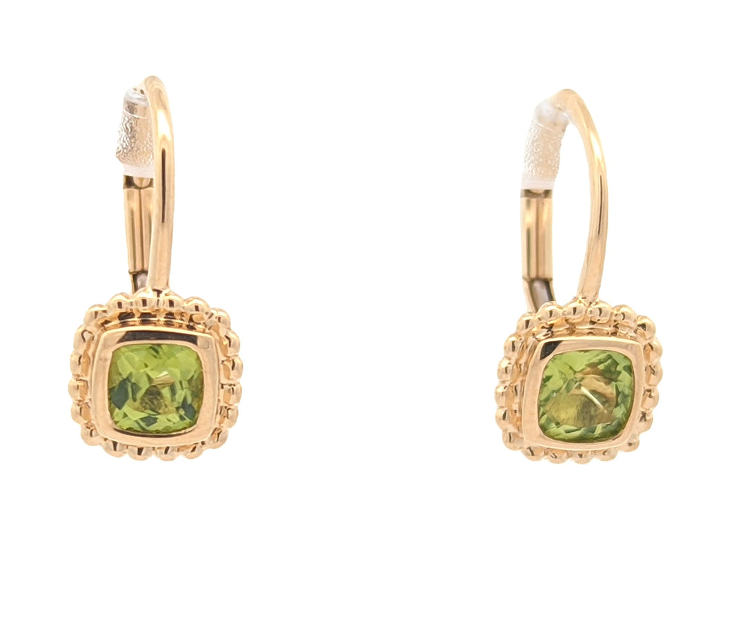 10KT Yellow Gold Peridot Earrings