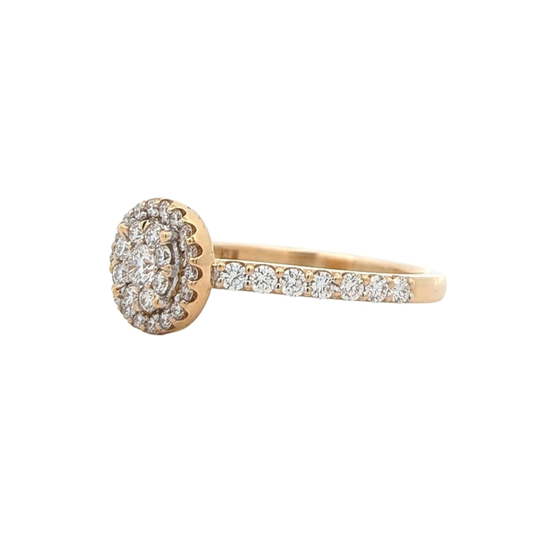 18K Yellow Gold 0.76ctw Diamond Estate Engagement Ring