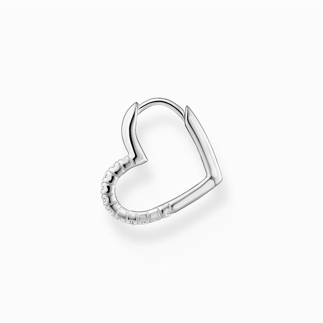 Thomas Sabo Sterling Silver CZ Single Hoop Heart Earring