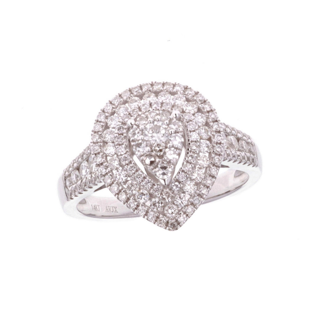 14KT White Gold Illusion Diamond Ring