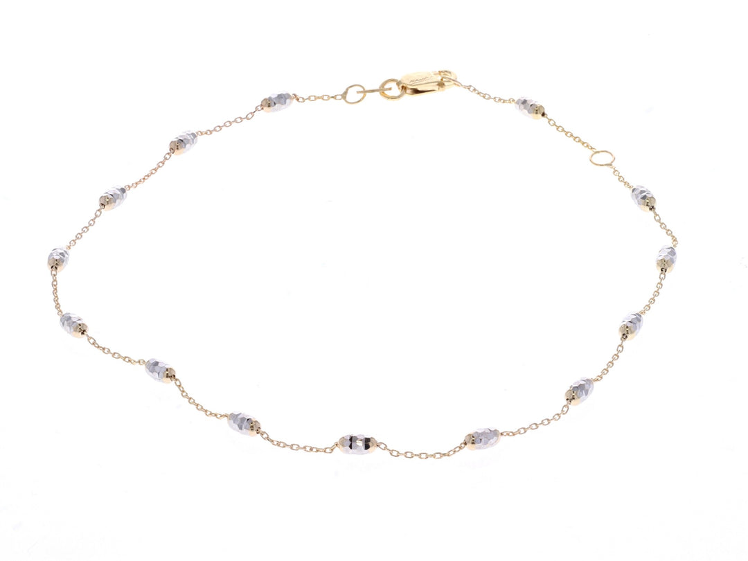 10KT Yellow and White Gold Shimmers 10" Anklet