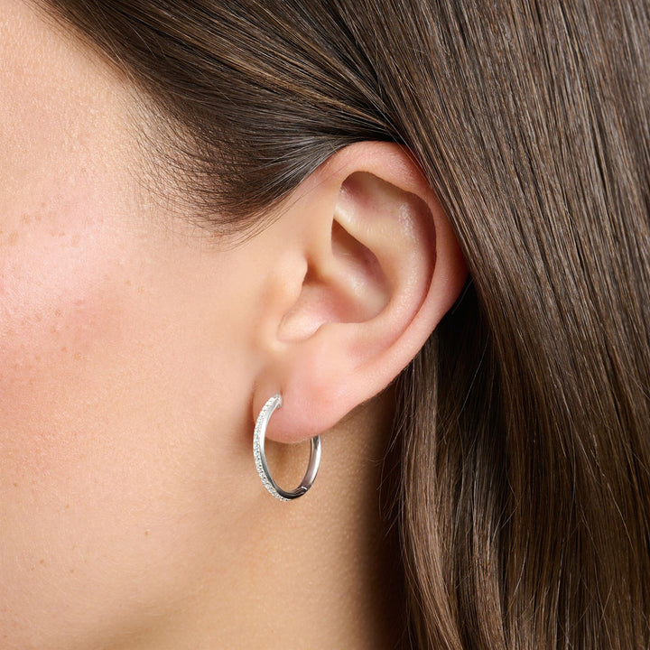 Thomas Sabo Sterling Silver CZ Hoop Earrings