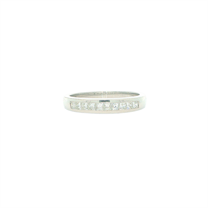 MAX STRAUSS 14KT White Gold Channel Set 0.30cttw Diamond Band
