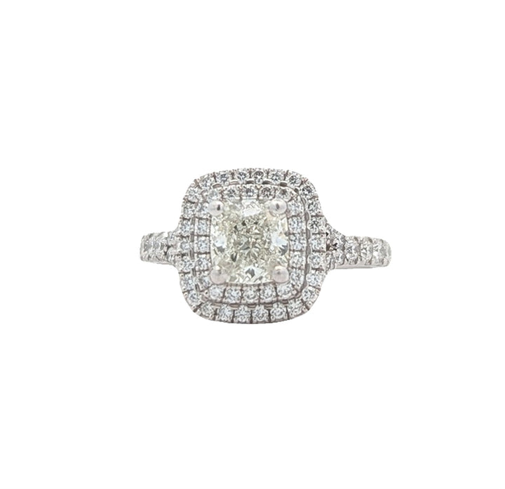 Platinum 1.79ctw Diamond Estate Engagement Ring