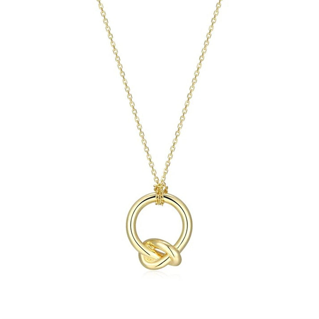 REIGN Sterling Silver Gold Plated Knot Pendant Necklace 17 + 3"