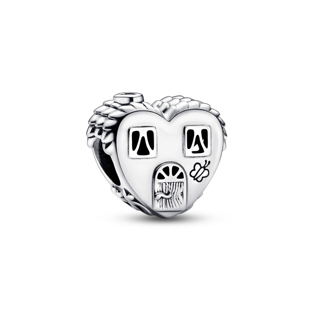 Heart house sterling silver charm