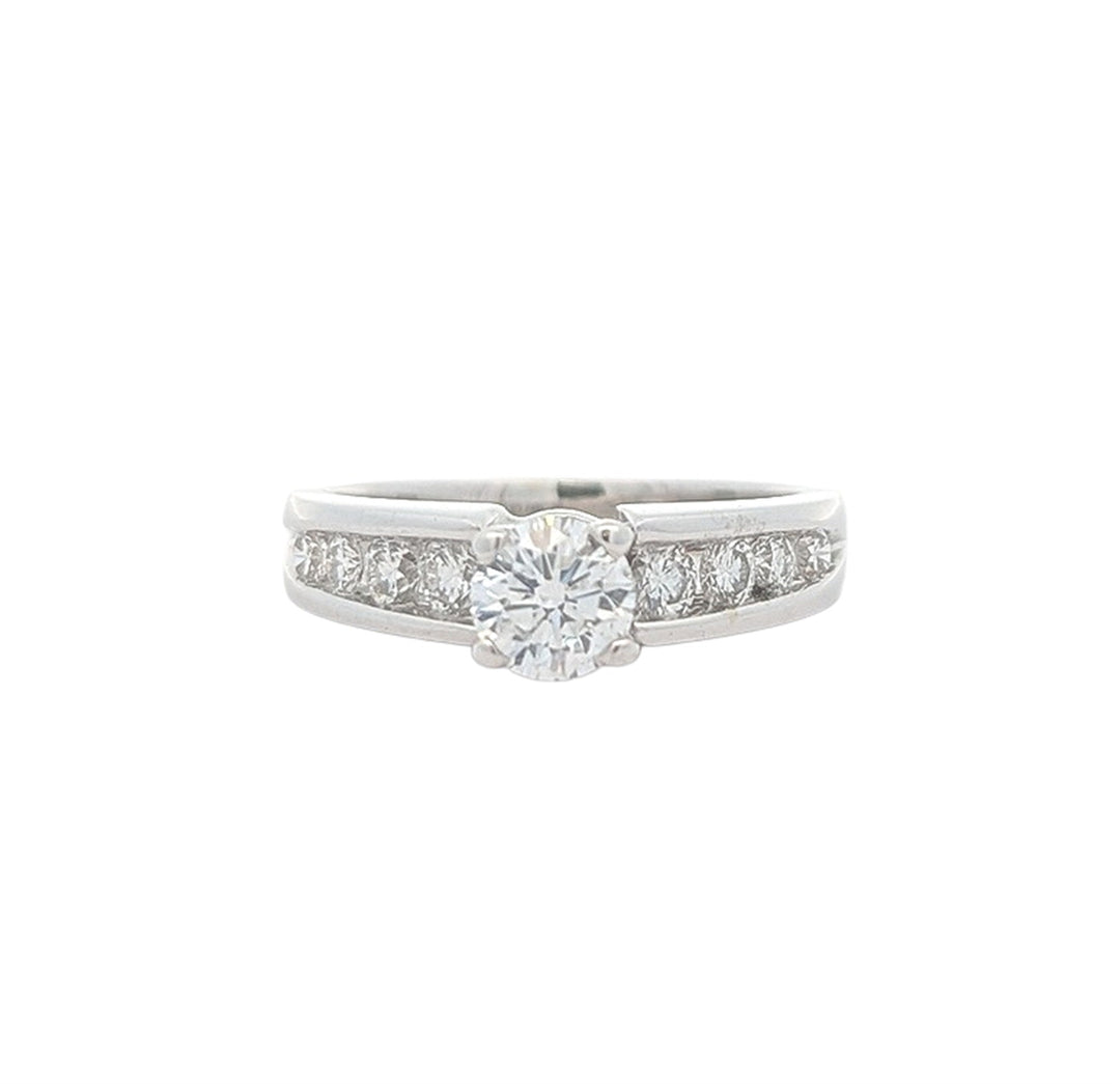18KT White Gold 0.93ctw Diamond Estate Engagement Ring