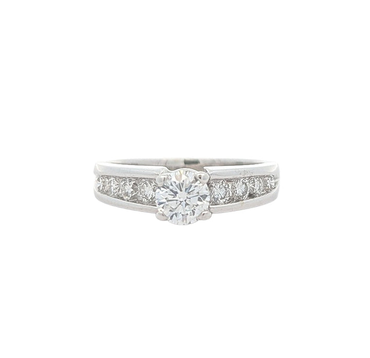 18KT White Gold 0.93ctw Diamond Estate Engagement Ring
