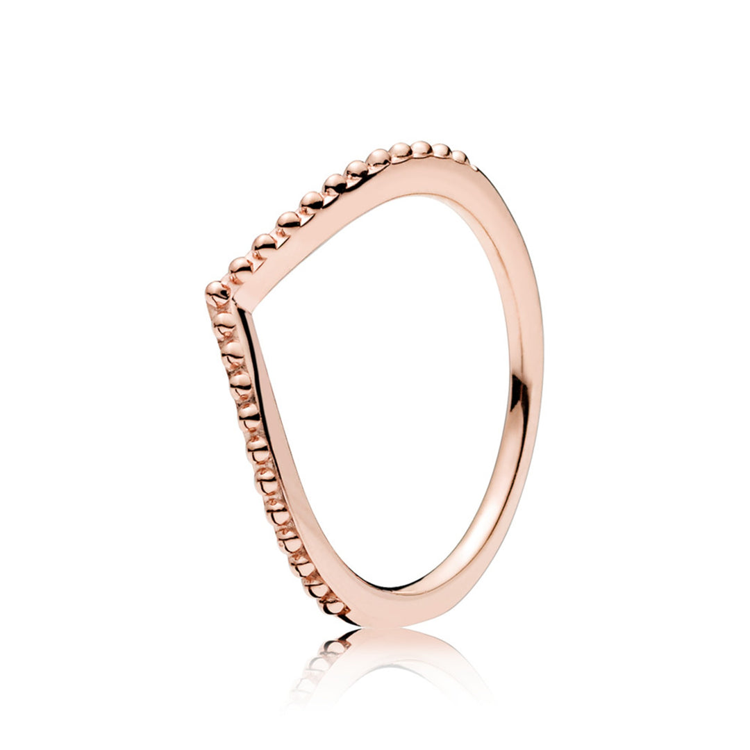 Beaded Wishbone Ring