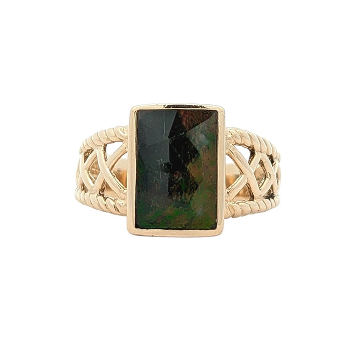 14KT Yellow Gold Ammolite Estate Ring