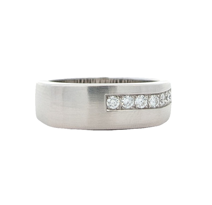 14KT White Gold 0.28ctw Diamond Men's Estate Ring