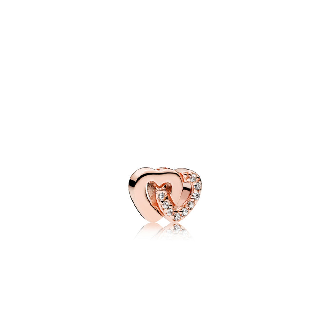Interlocked Hearts Petite, Clear CZ