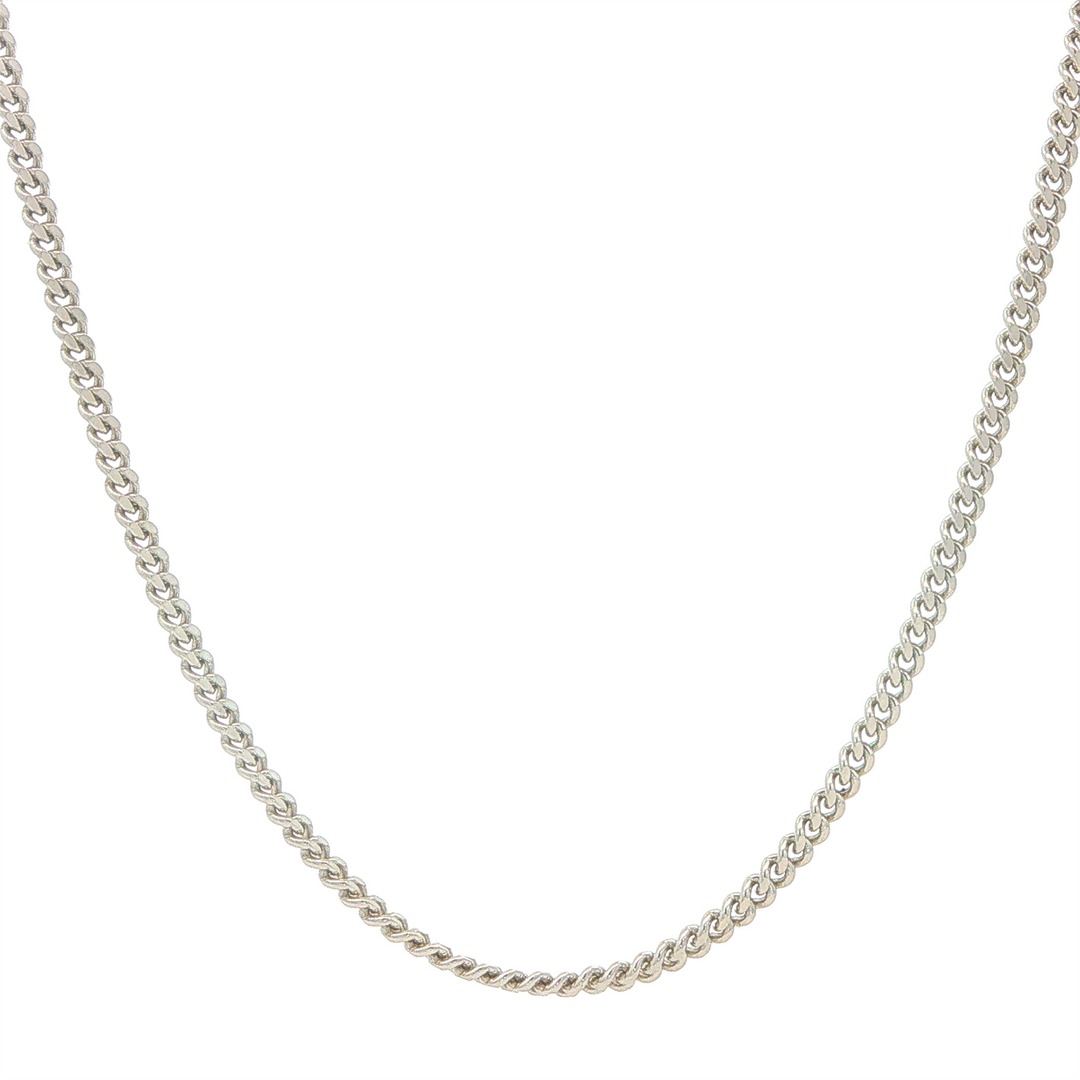 10KT White Gold 1.5mm Curb Chain 24"