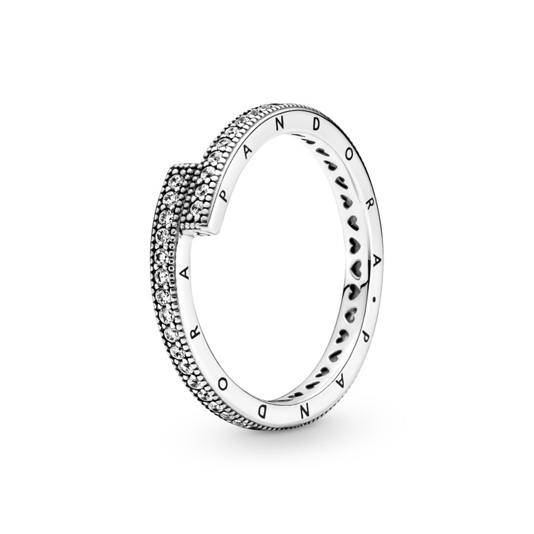 Pandora logo sterling silver ring