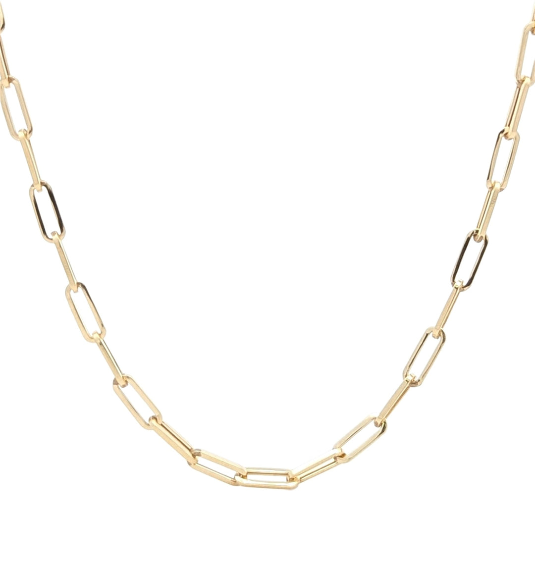 10K Yellow Gold 4mm Paperclip Link Chain 20"