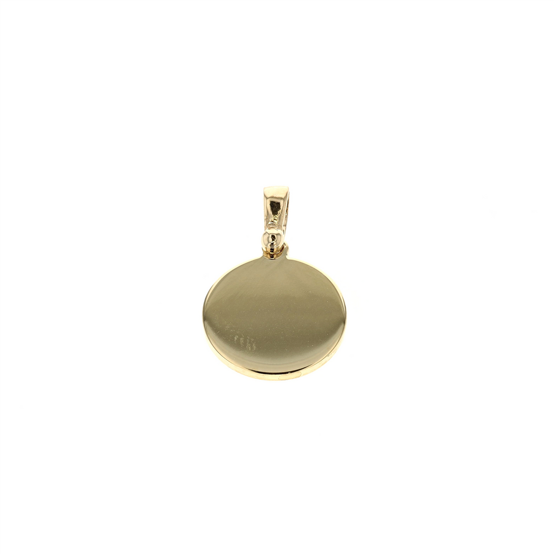 14KT Yellow Gold Small Engraveable Circle Pendant
