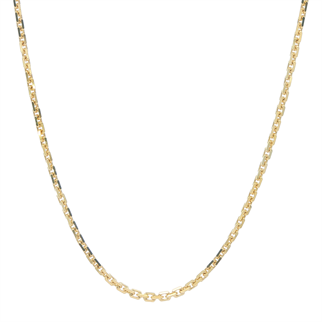 10K Yellow Gold Squared Cable Link Chain 16"