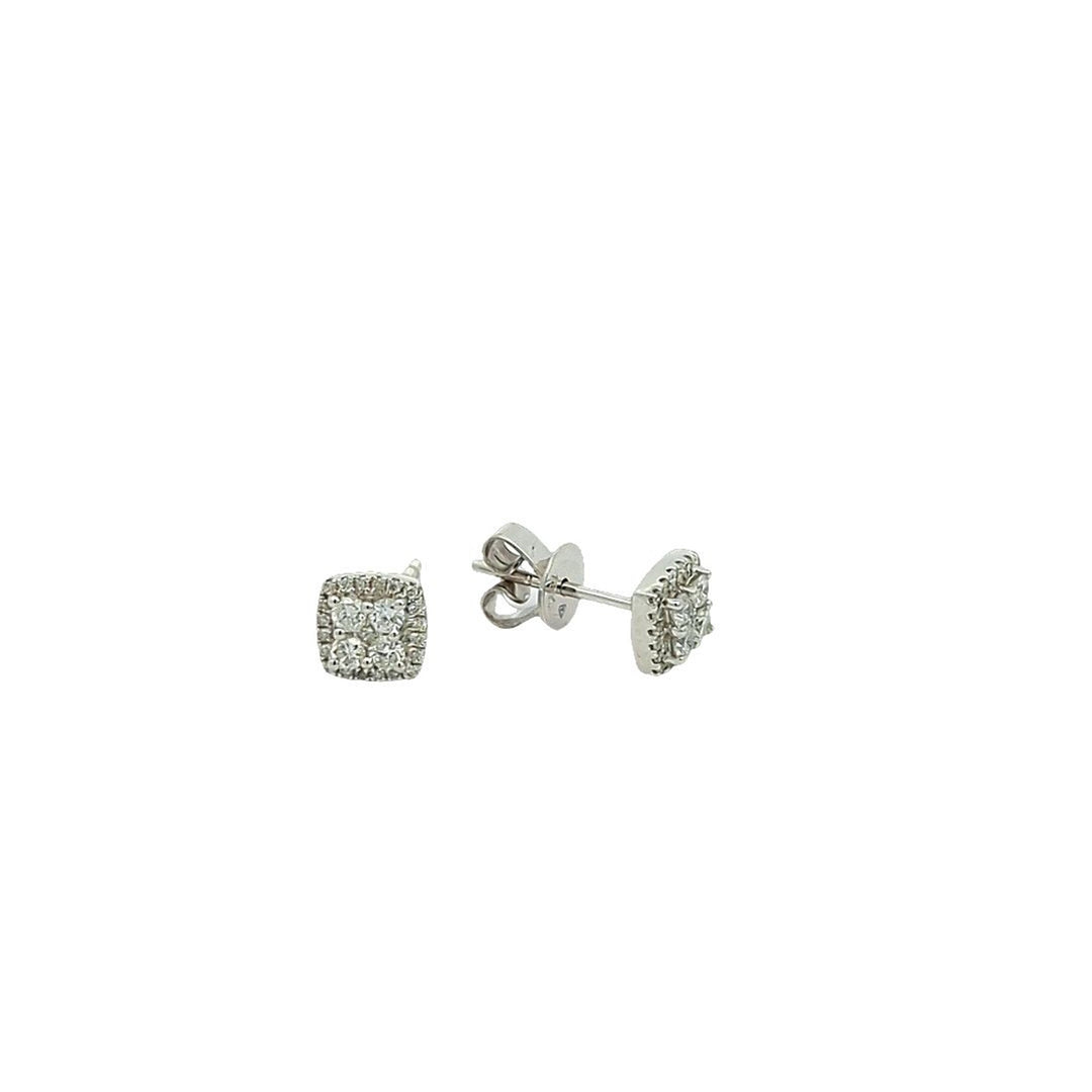 18KT White Gold 0.30ctw Diamond Estate Stud Earrings