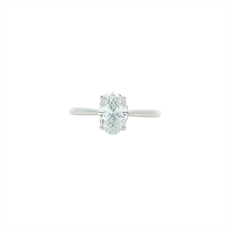 18KT White Gold 1.12ctw Lab Grown Oval Diamond Engagement Ring